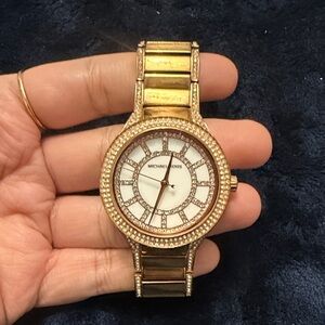 Michael Kors Rose Gold and White Crystal Womens Watch